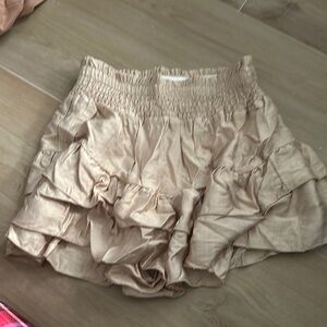 Elegant Beige Ruffled Skirt